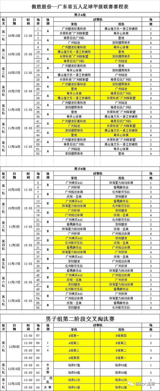 賽程表 賽程表